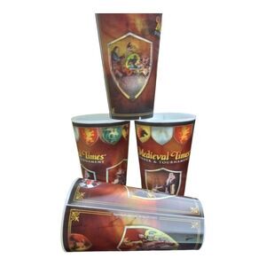 Four Medieval Times Promo Cups Changing Images Lenticular Printing